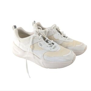 UGG LA Hills Sneakers White Suede Leather Size 9